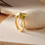 Stylish Green Gemstone Ring Gift for Women - August Birthstone Jewellery Idea